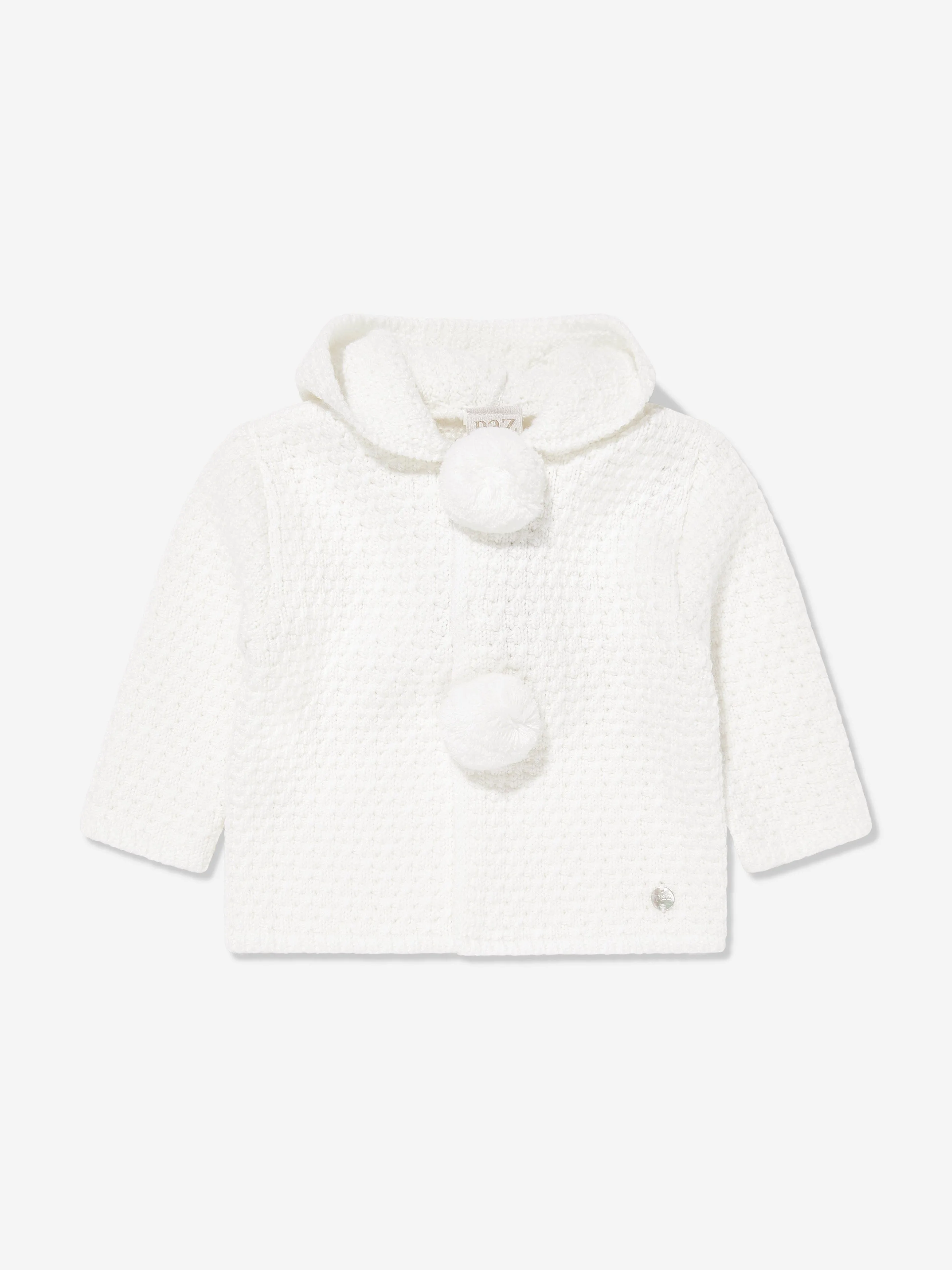 Paz Rodriguez Baby Wool Knitted Coat in Ivory