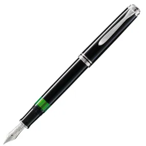 Pelikan Souveran M405 Fountain Pen - Black with Silver Trim