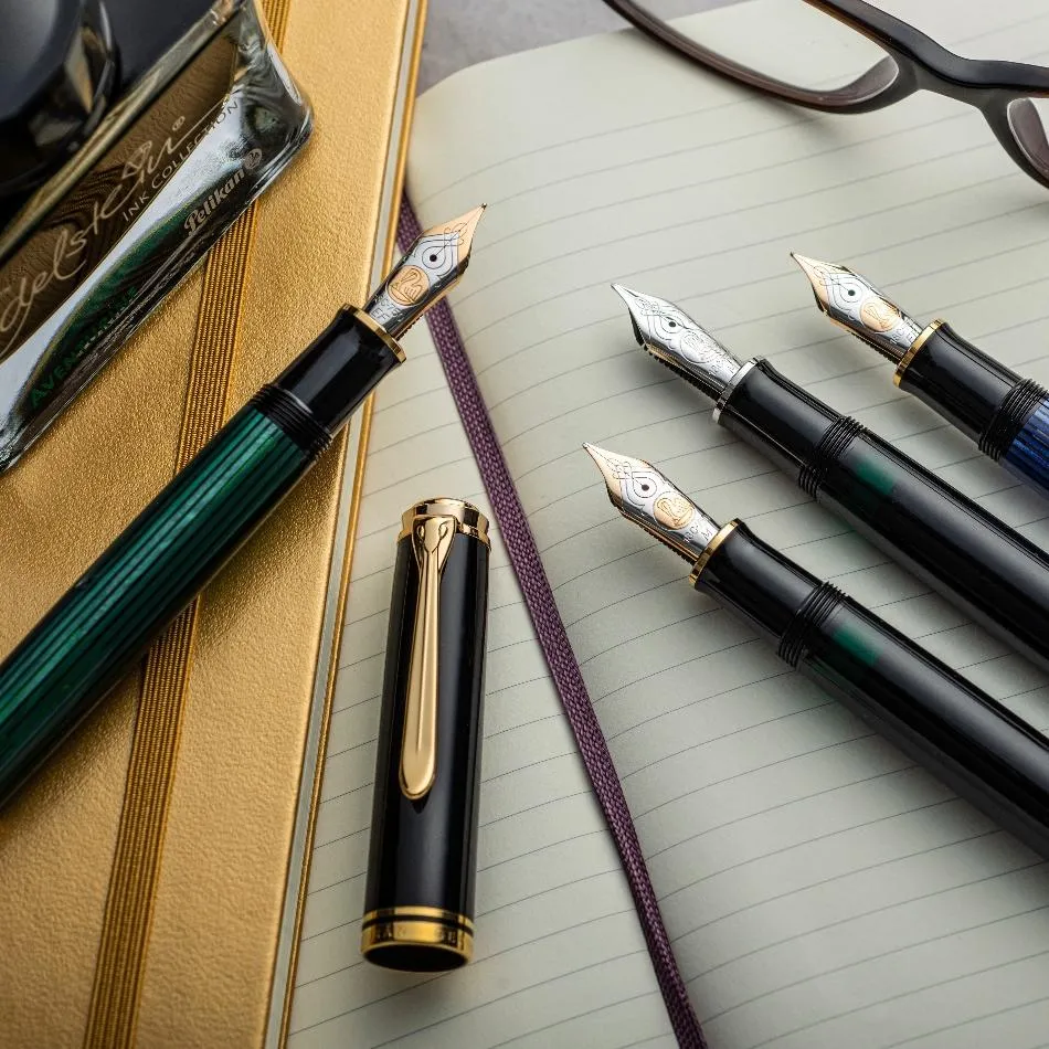 Pelikan Souveran M405 Fountain Pen - Black with Silver Trim