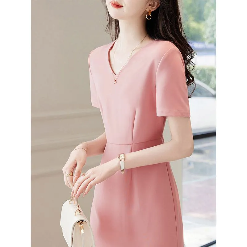 Pink Exquisite Elegant Slimming Cinched Waist Dress