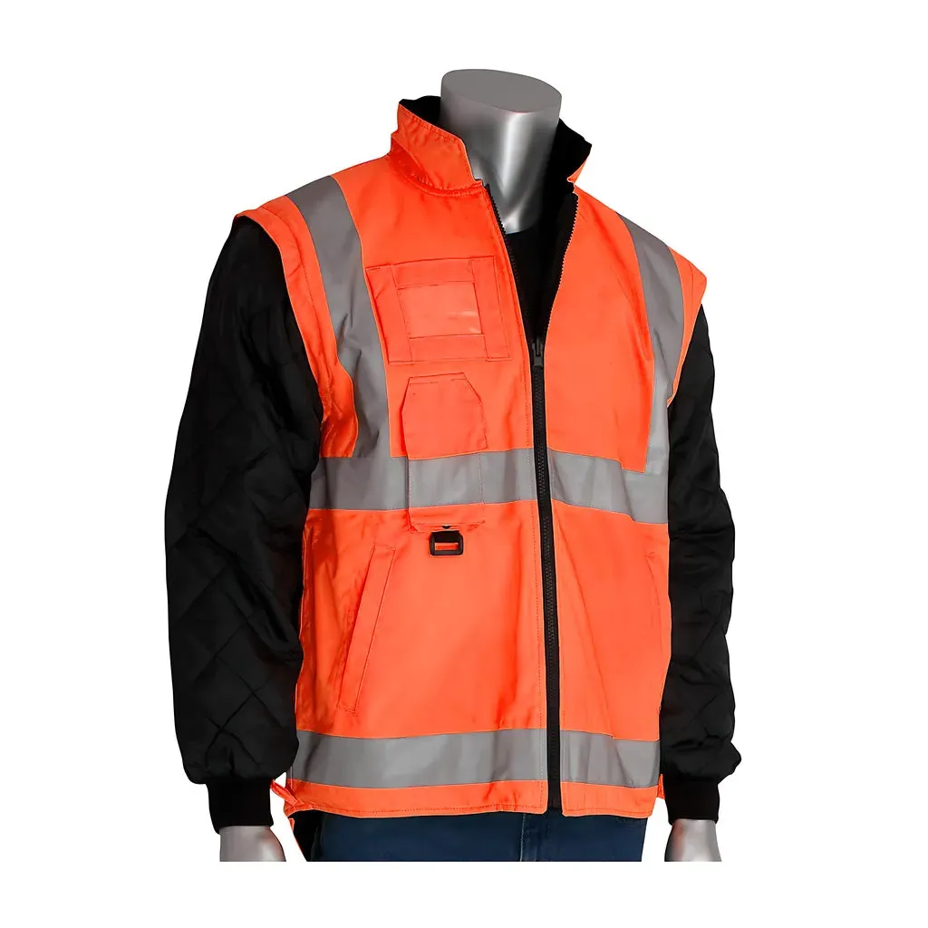 PIP 343-1756-OR/XL ANSI Type R Class 3 7-in-1 All Conditions Coat with Inner Jacket and Vest Combination