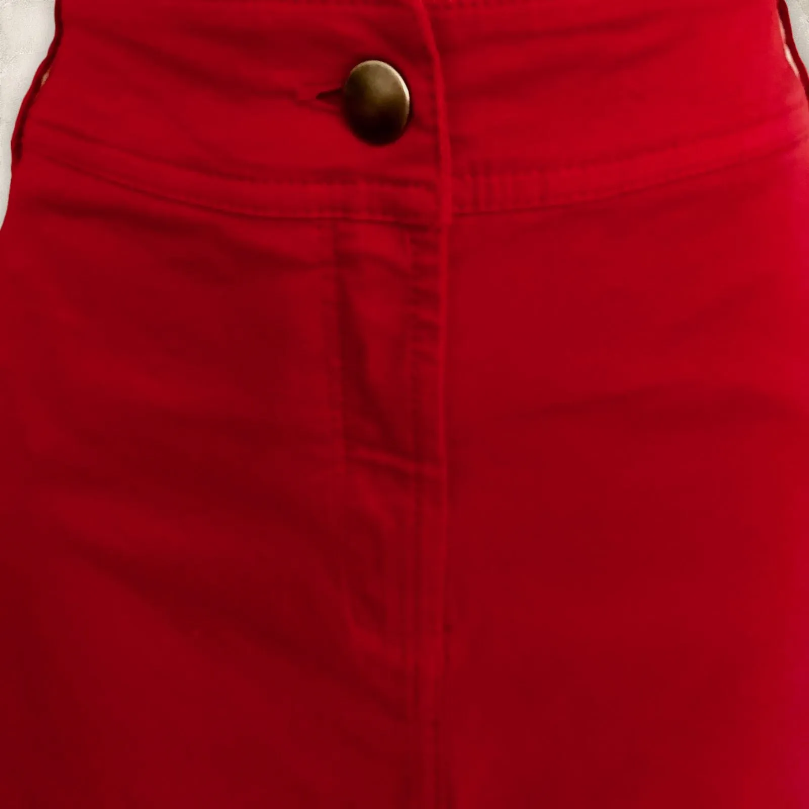 Pomodoro Women's Red Cotton Pencil Skirt  UK 16 US 12 EU 44