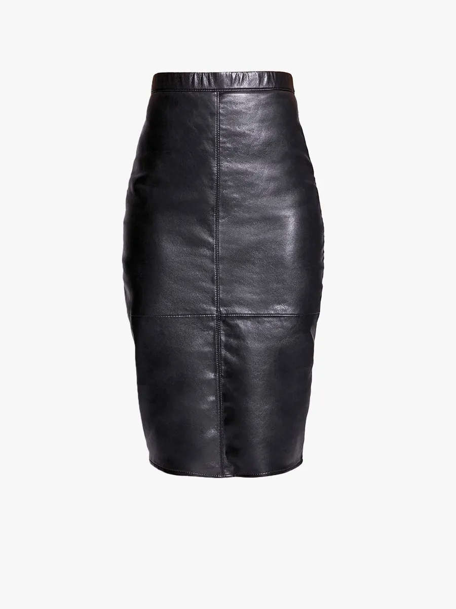 PORT ELIZABETH RECYCLED LEATHER SKIRT