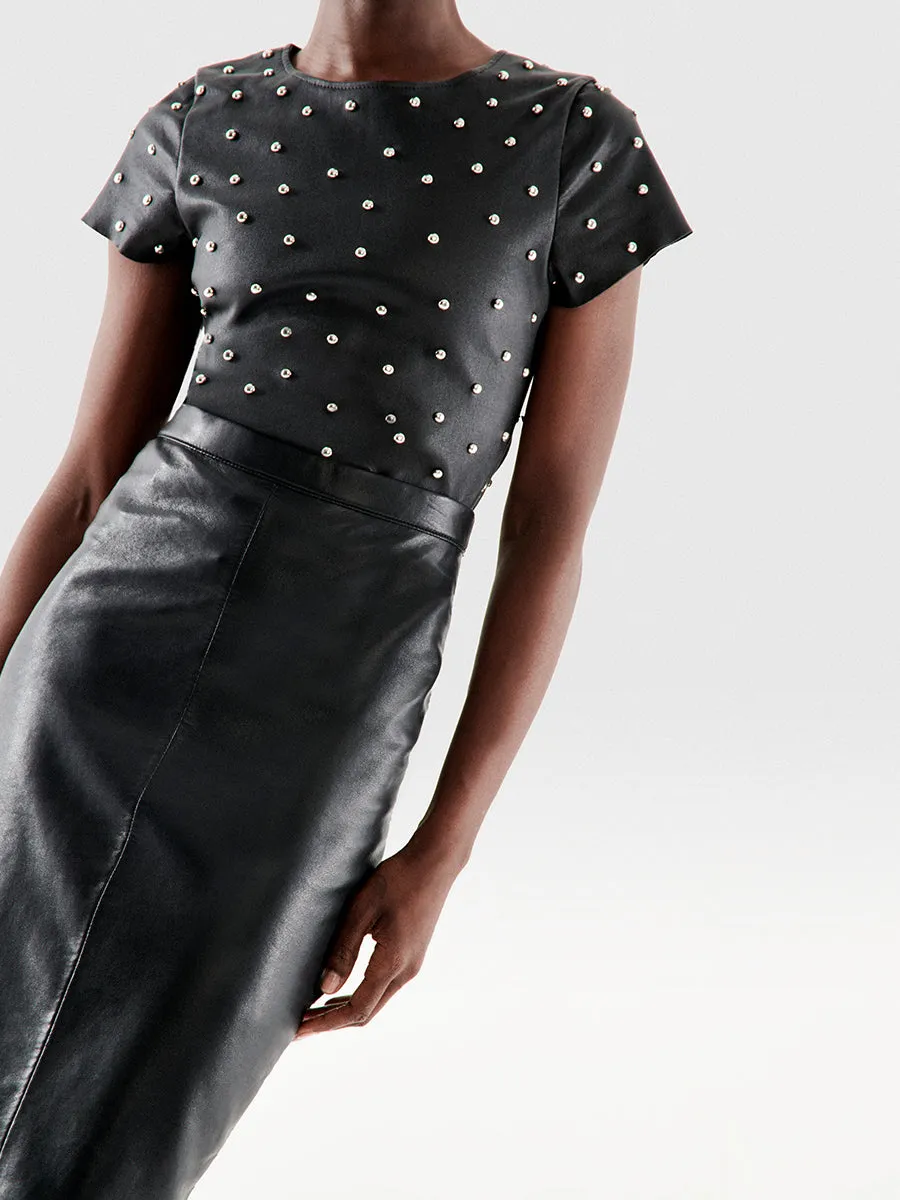 PORT ELIZABETH RECYCLED LEATHER SKIRT