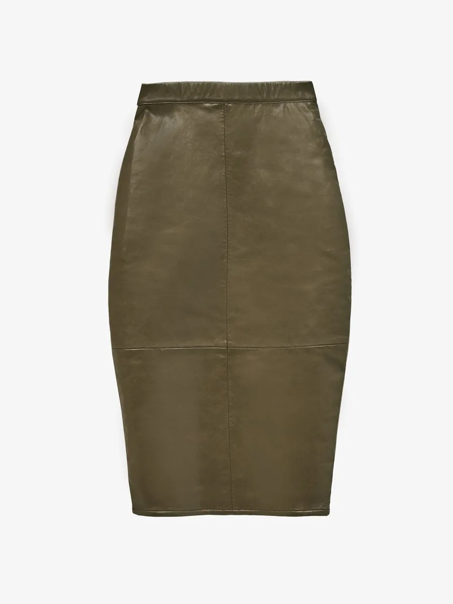 PORT ELIZABETH RECYCLED LEATHER SKIRT