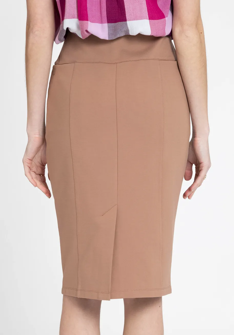 Power Down Pencil Skirt (Equestrian Tan)