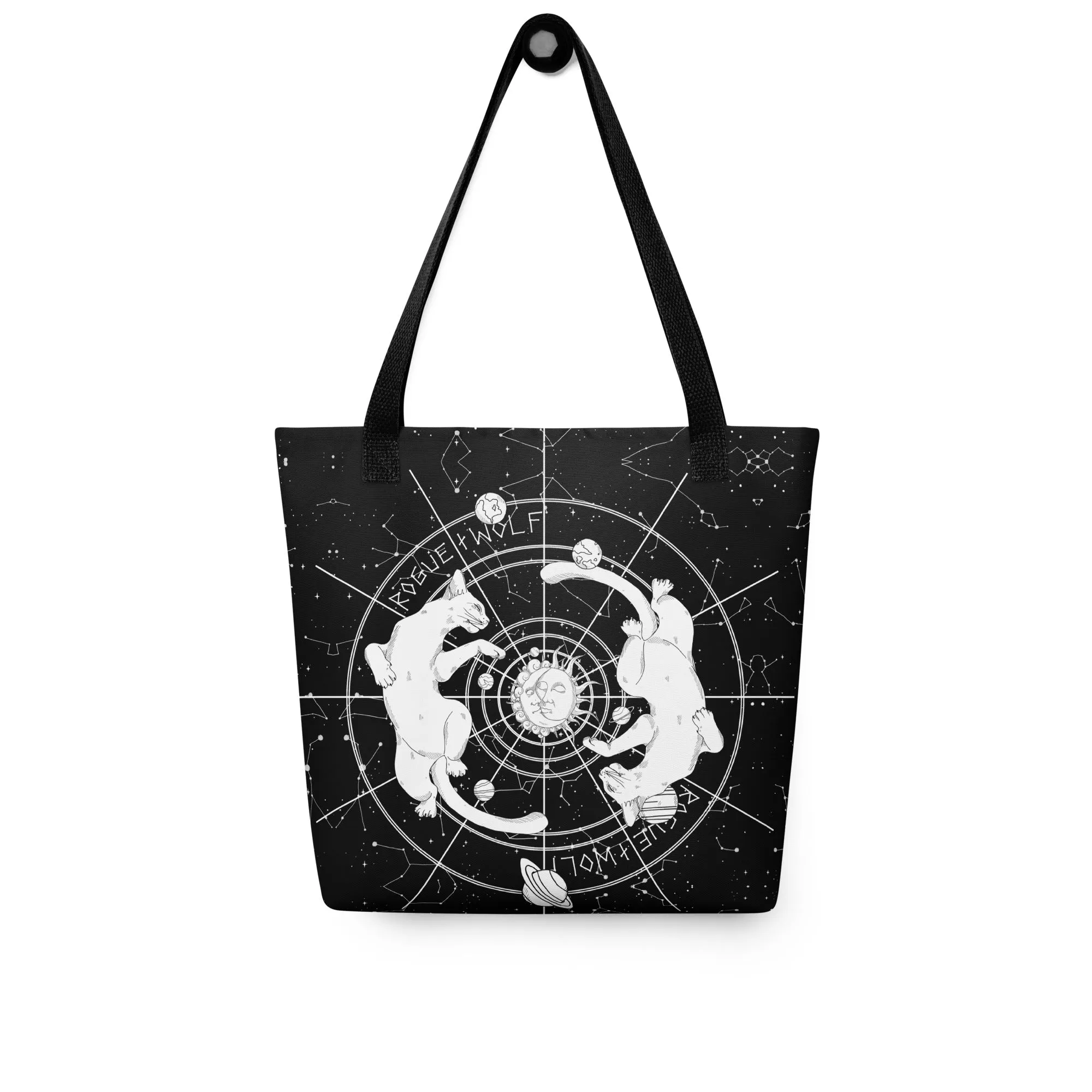 Purr Nebula Tote Bag - Alt Goth Grunge Witchy Style for Gym & Shopping Cool Gothic Vegan Gifts