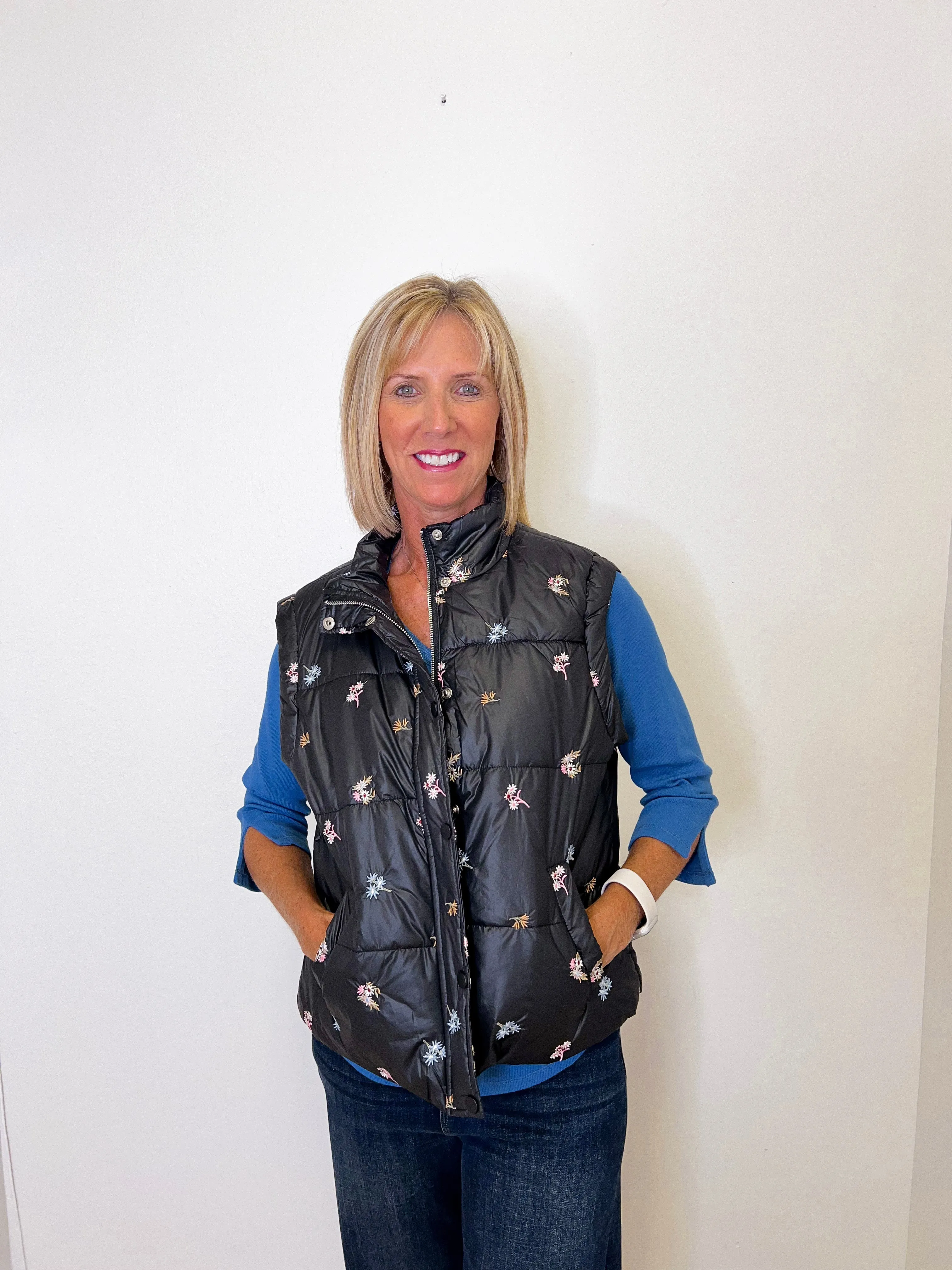 QUILTED EMBROIDERED VEST