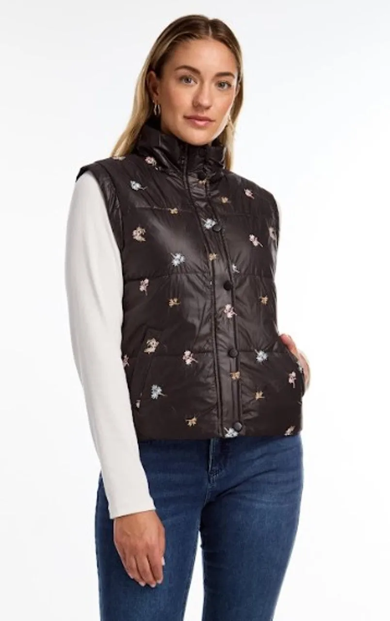 QUILTED EMBROIDERED VEST