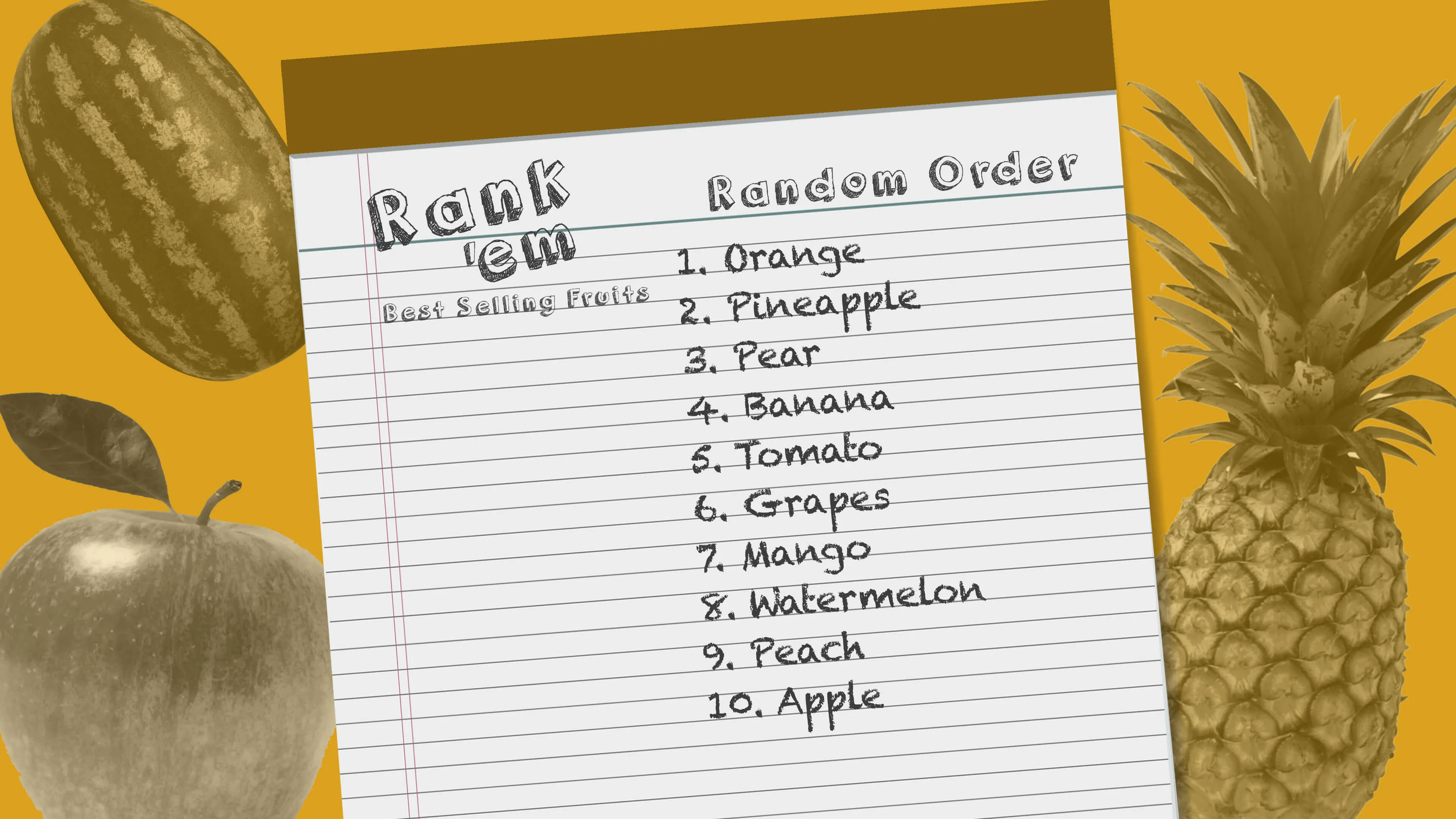 Rank 'em: Best Selling Fruits