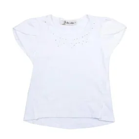 Rhinestone Cap Sleeves Tee