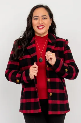 Robin Coat, Buffalo Plaid, Boiled Wool