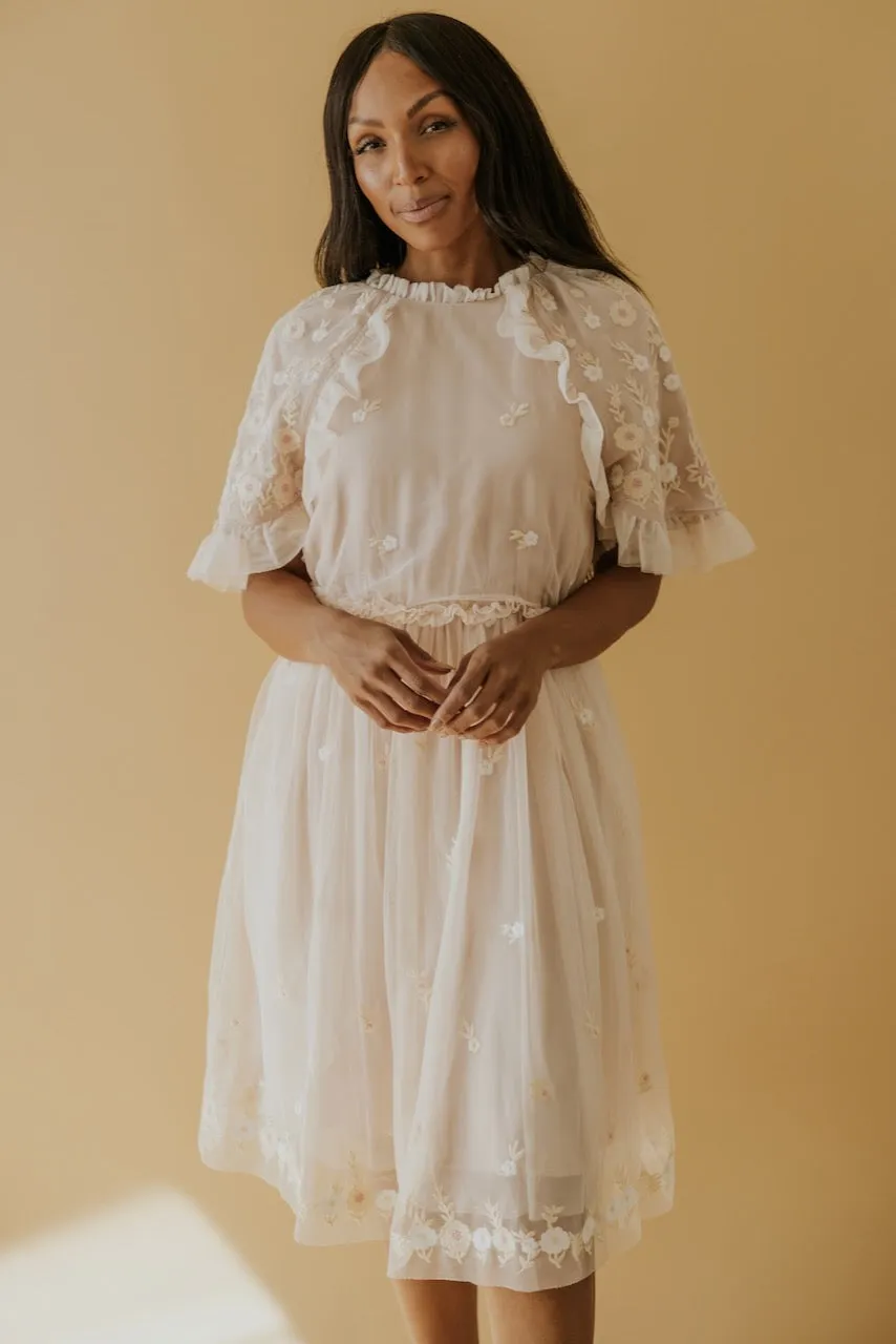 SALT Rosalind Embroidered Tulle Dress