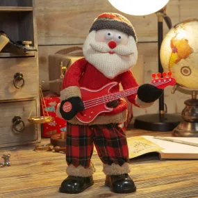 Santa Claus with a Guitar Musical Singing and Rocking Father Christmas