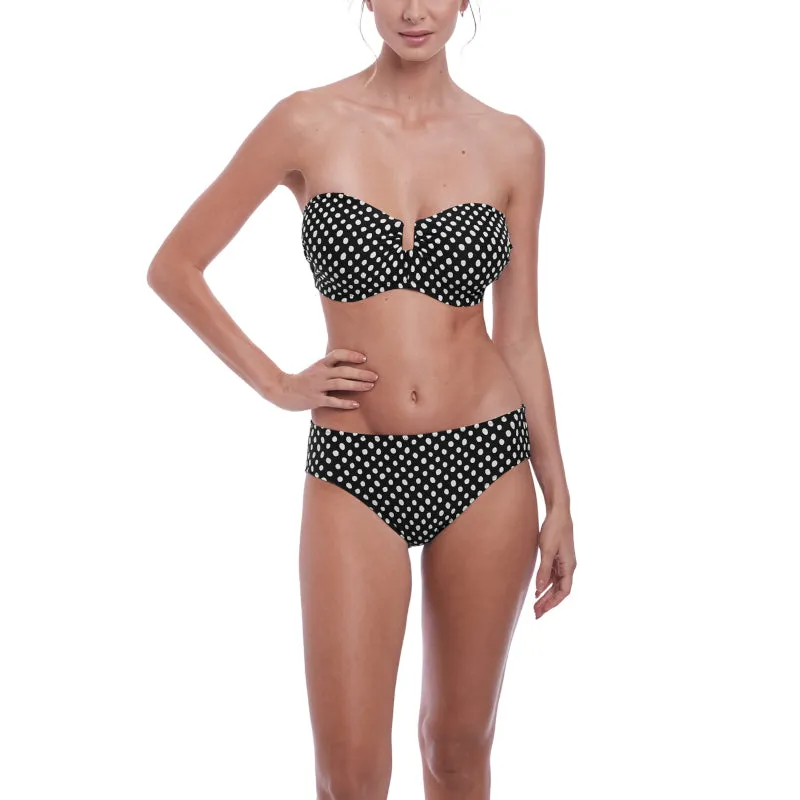 Santa Monica Bandeau Multiway Bikini Top Black White - Fantasie Swim