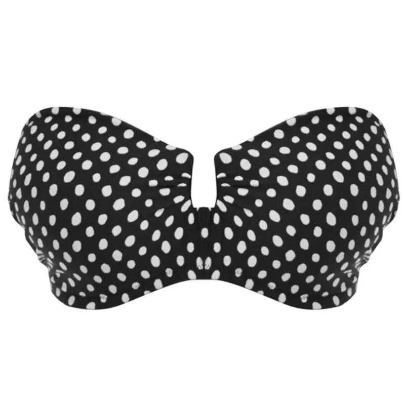 Santa Monica Bandeau Multiway Bikini Top Black White - Fantasie Swim