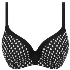 Santa Monica Moulded Bikini Top Black White - Fantasie Swim