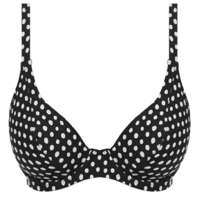 Santa Monica Plunge Bikini Top Black White - Fantasie Swim