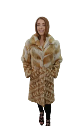 Sculptured Tan Mink with Coyote Trim Coat