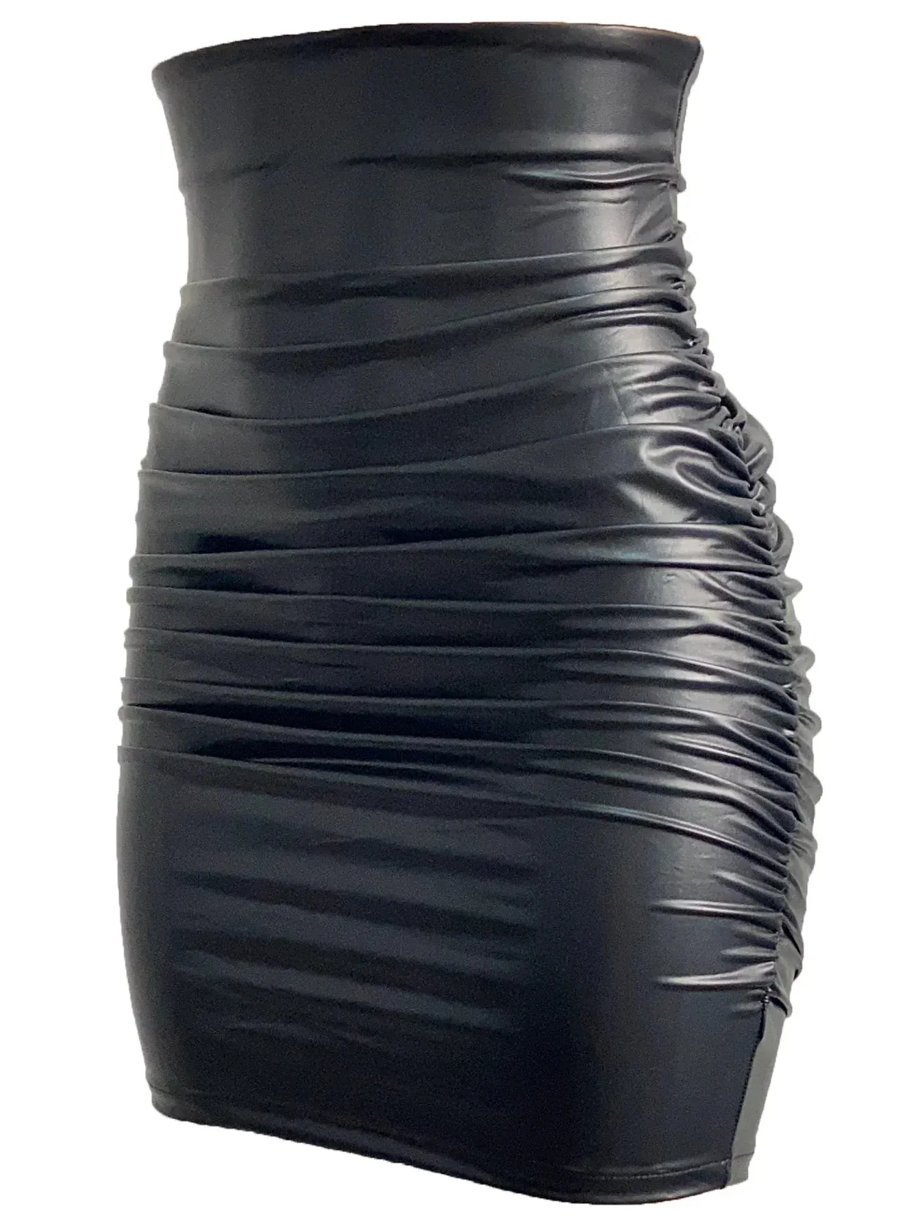 Sexy High-Waist Black PU Leather Skirt