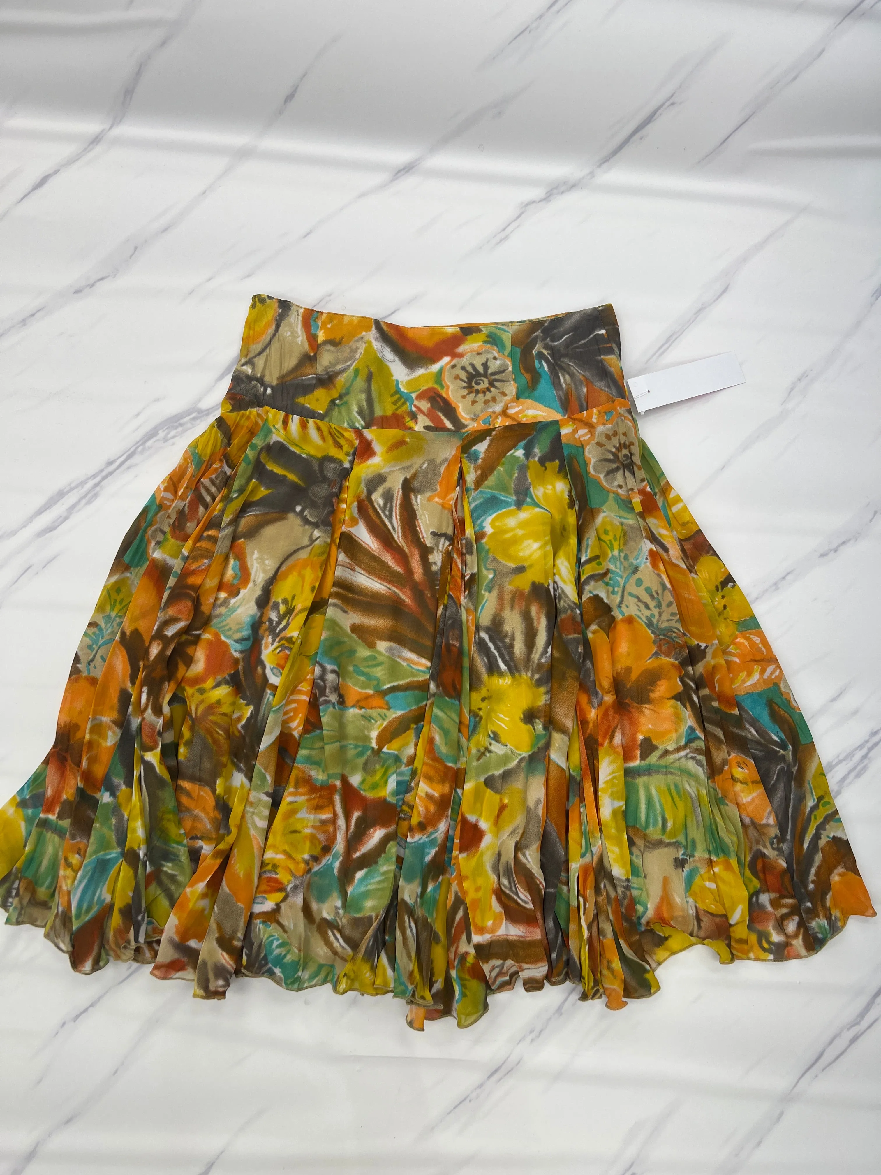 Skirt Midi By Zara Basic In Floral Print, Size: M