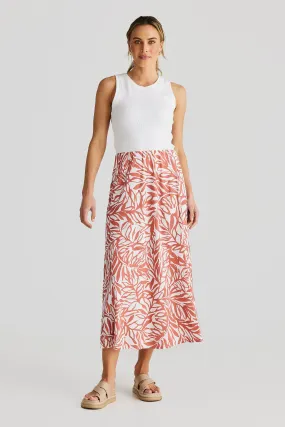 Slip Bias Skirt - Terracotta Stencil