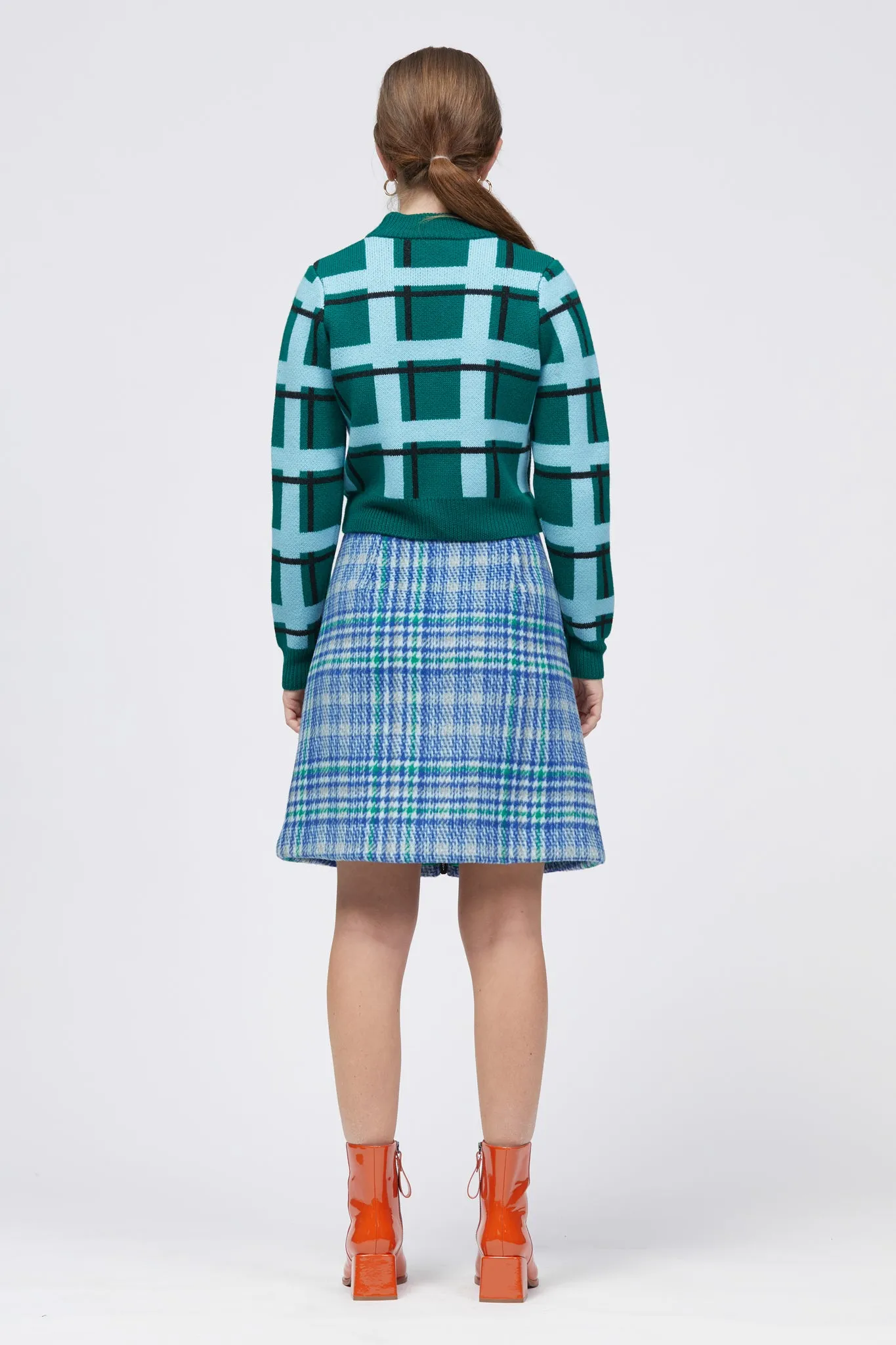 Sobota Skirt Green/Blue Check