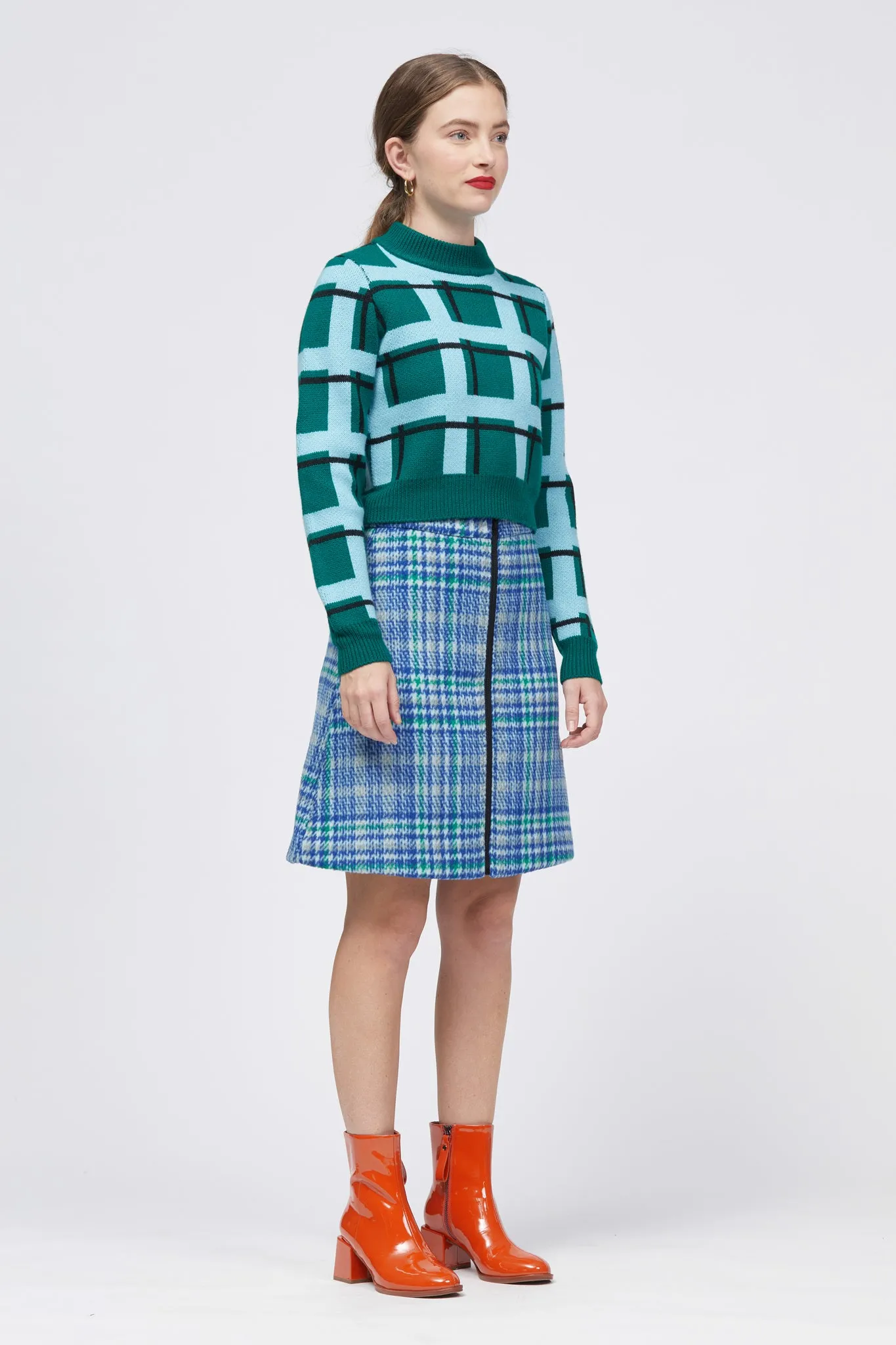 Sobota Skirt Green/Blue Check