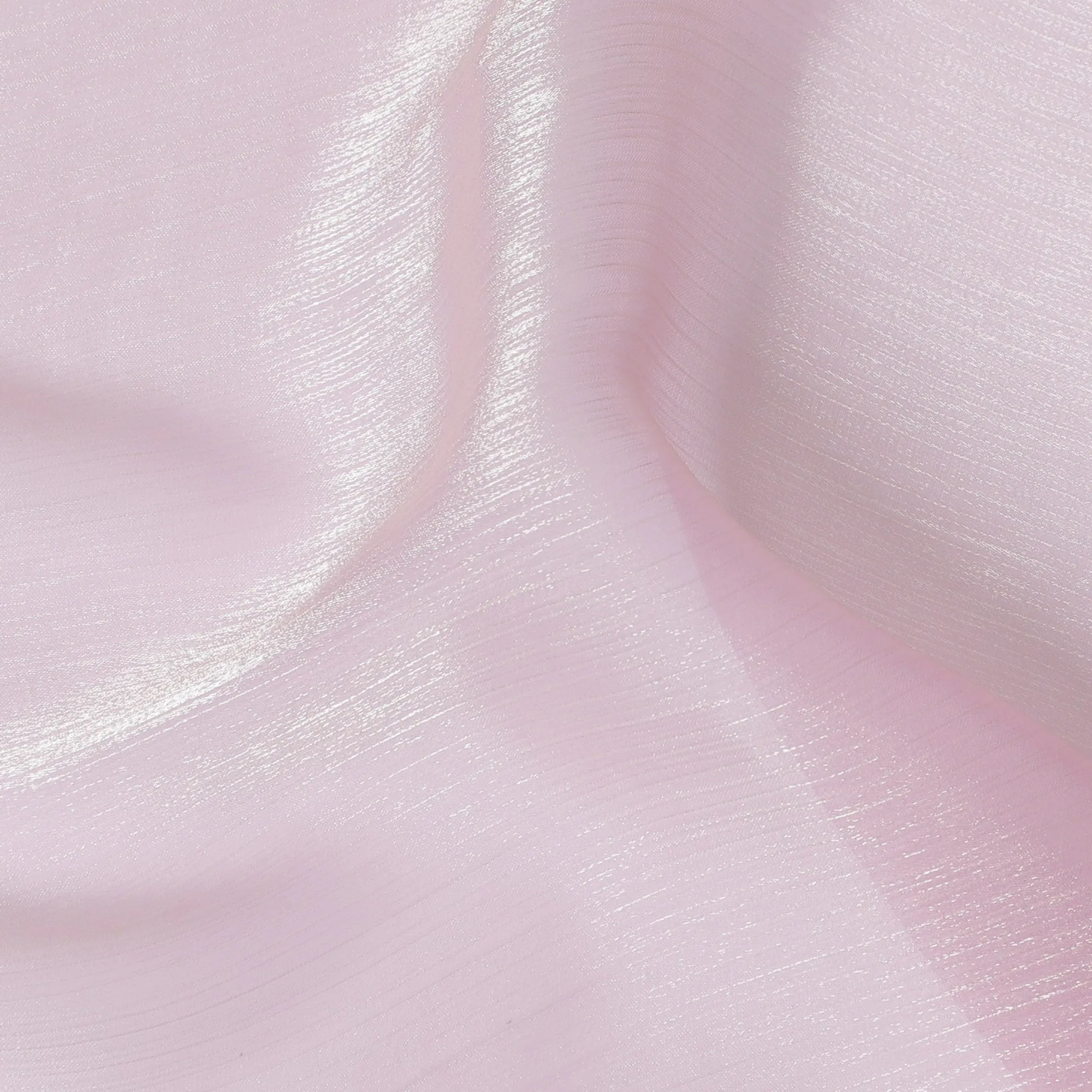 Soft Pink Metallic Synthetic Chiffon Fabric, 110 cm Wide-D19128