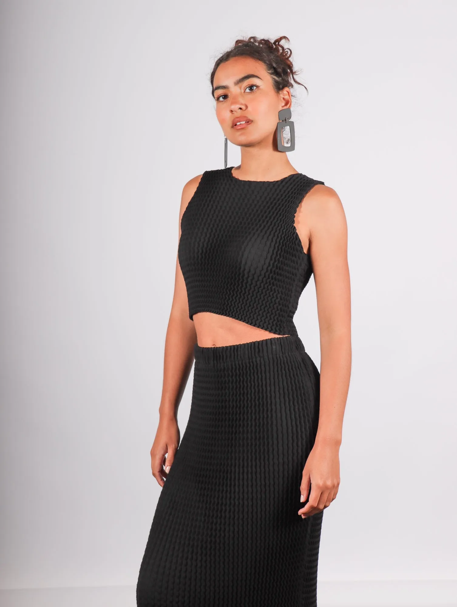 Spongy Skirt in Black by Issey Miyake