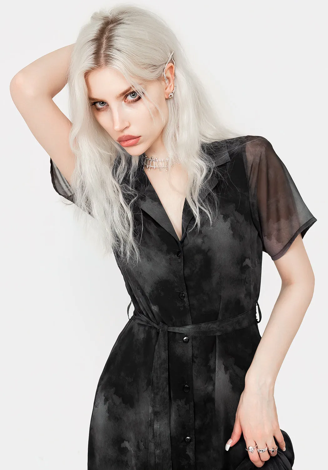 Tempest Midi Tie Waist Shirt Dress