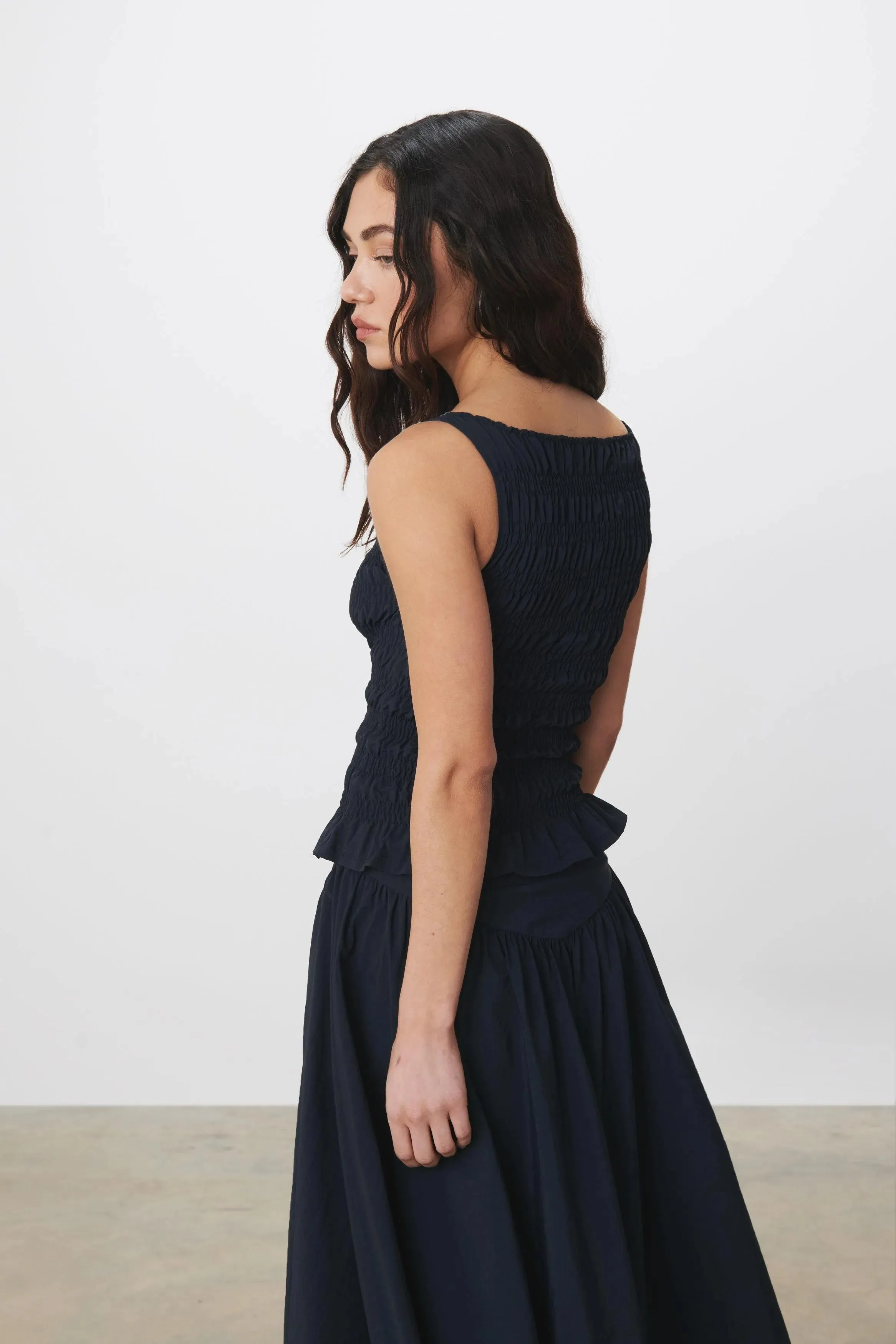 The Deba Midi Skirt, Navy