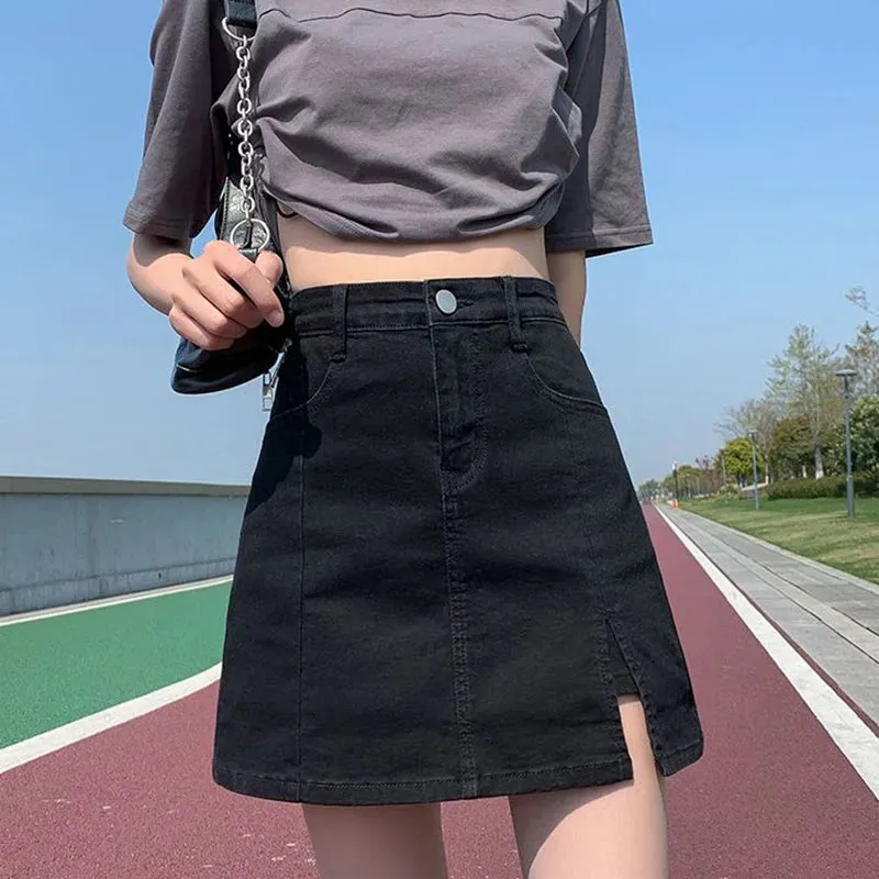 Toleet-Korean High Wiast Denim Mini Skirt Women Summer Sexy Tight Bag Hip Skirts Woman 2023 Slim Fit Y2K Short Skirts Female