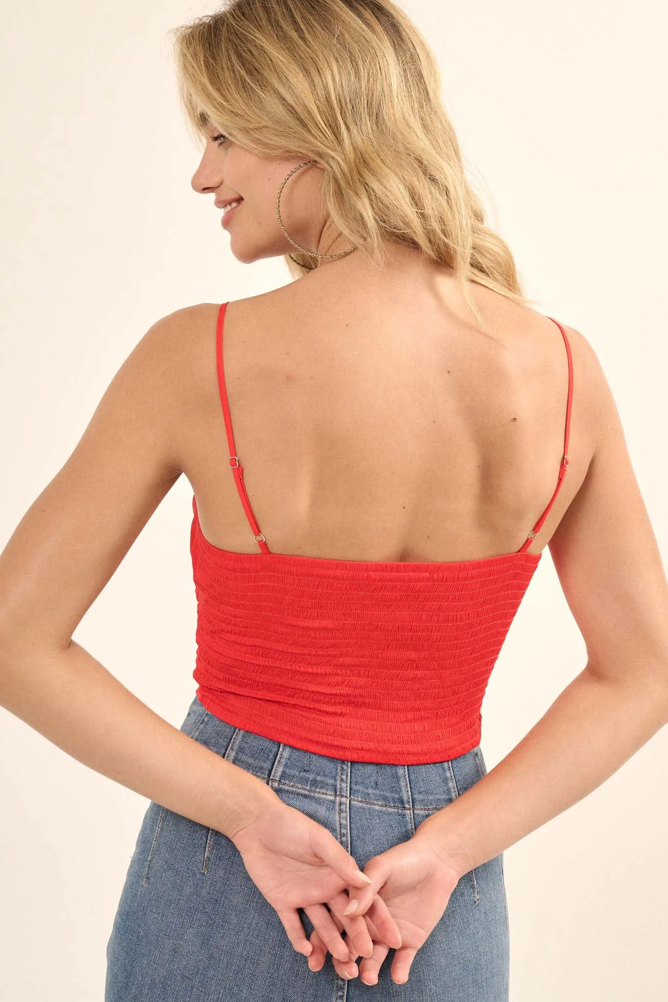 Truly Tempting Satin Cowl Neck Corset Cami Top