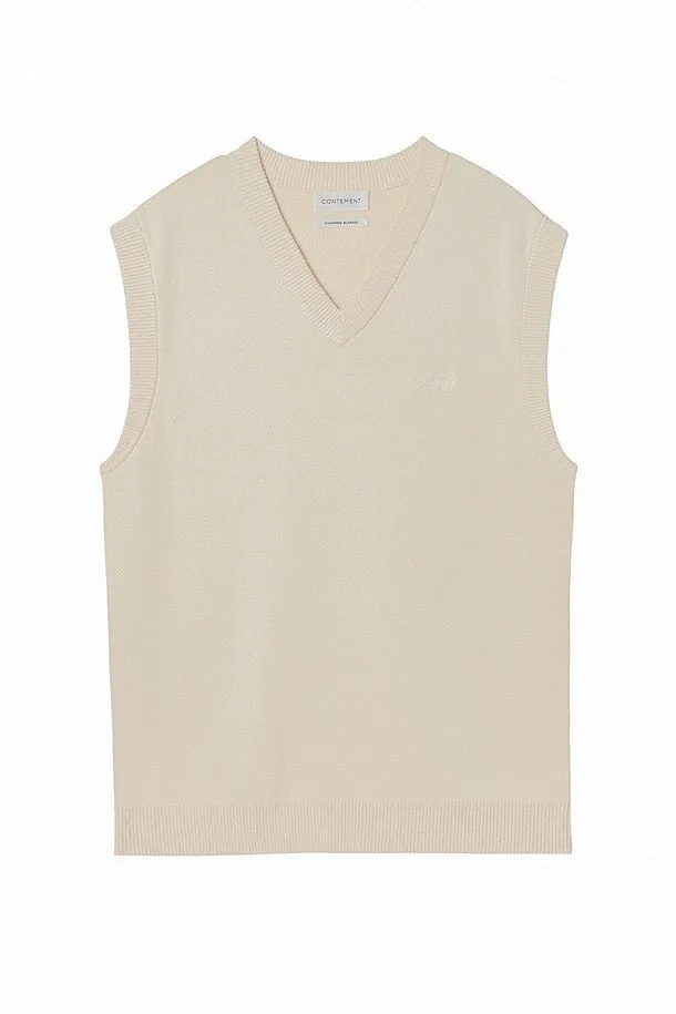 V-neck knitted vest (Cashmere Blend)