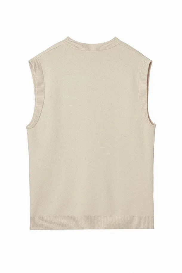 V-neck knitted vest (Cashmere Blend)