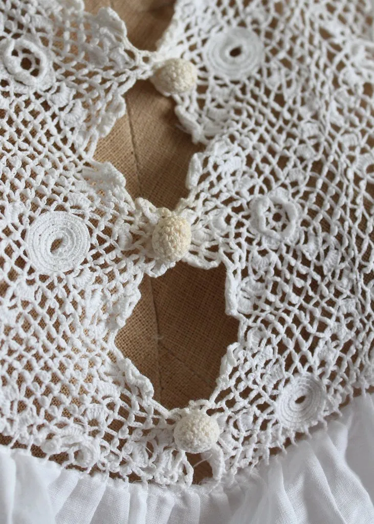 Vintage 1930s Bonita Crochet and Ruffle Blouse