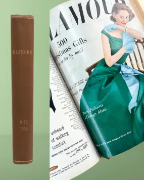 Vintage 1955 GLAMOUR Magazine Hardcover Book | August-December