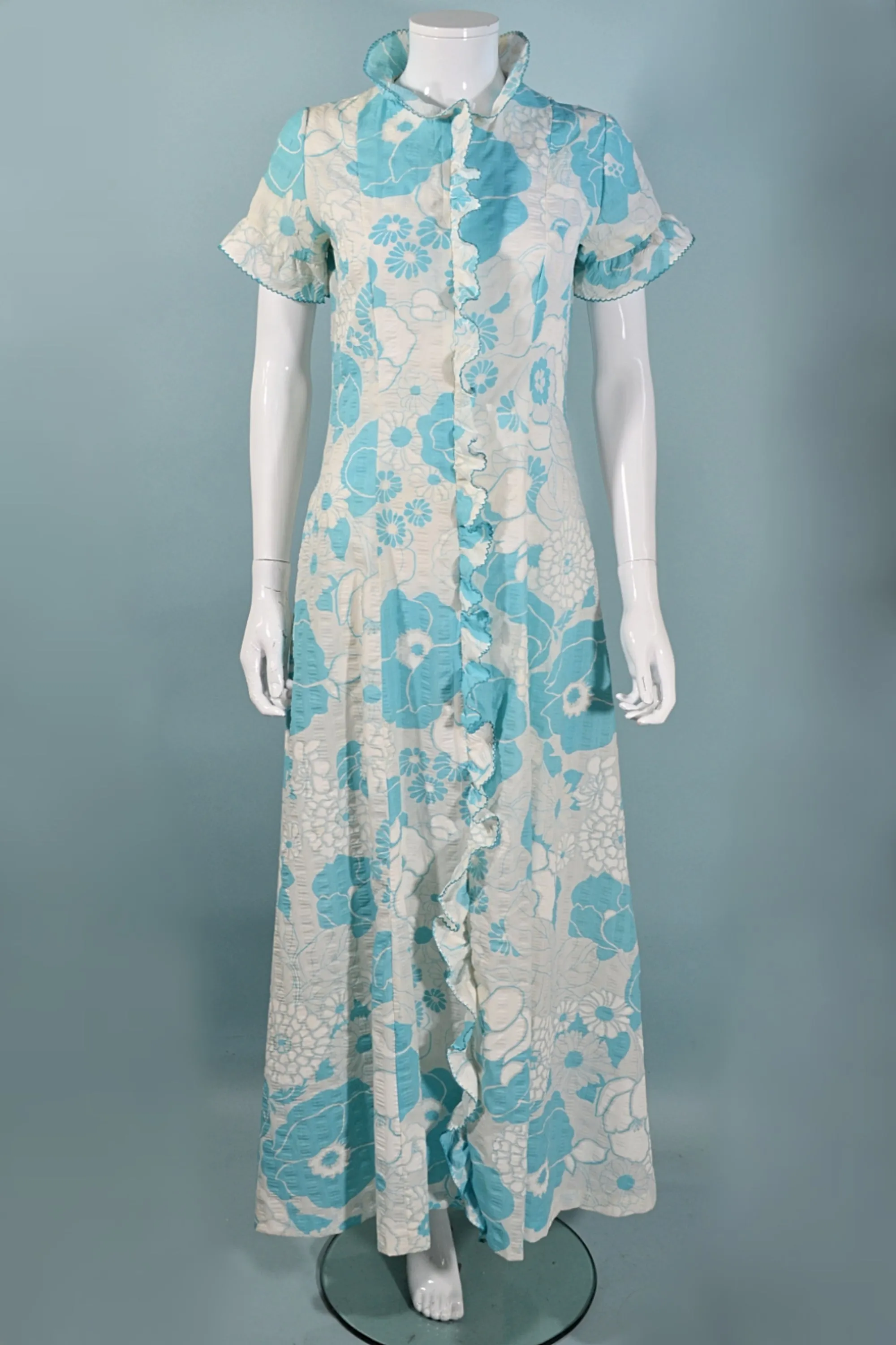 Vintage 50s/60s Floral Dressing Gown Lounge Wear Robe by Loungees 8