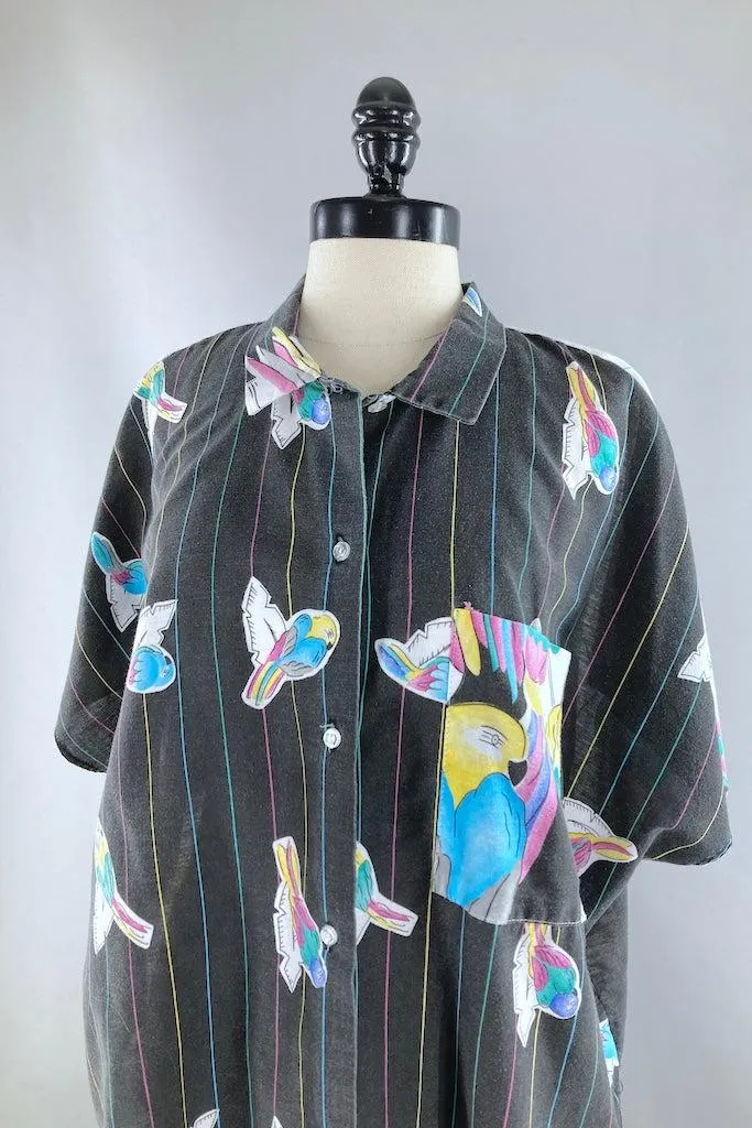 Vintage 80s Parrots Shirt