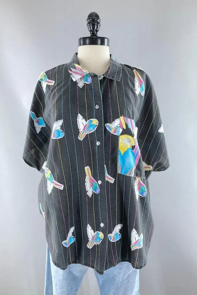 Vintage 80s Parrots Shirt