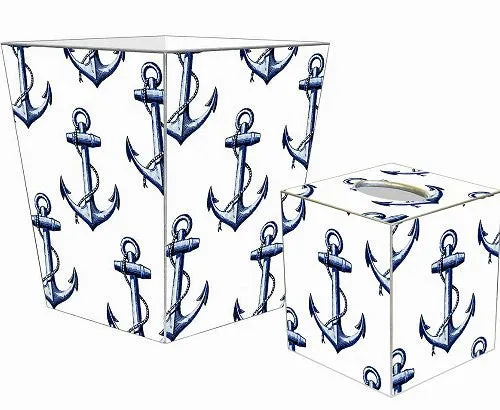 Vintage Anchor Decoupage Bath Set