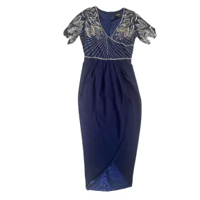 Virgo Lounge Sequins Midi Dress Navy SIZE 8