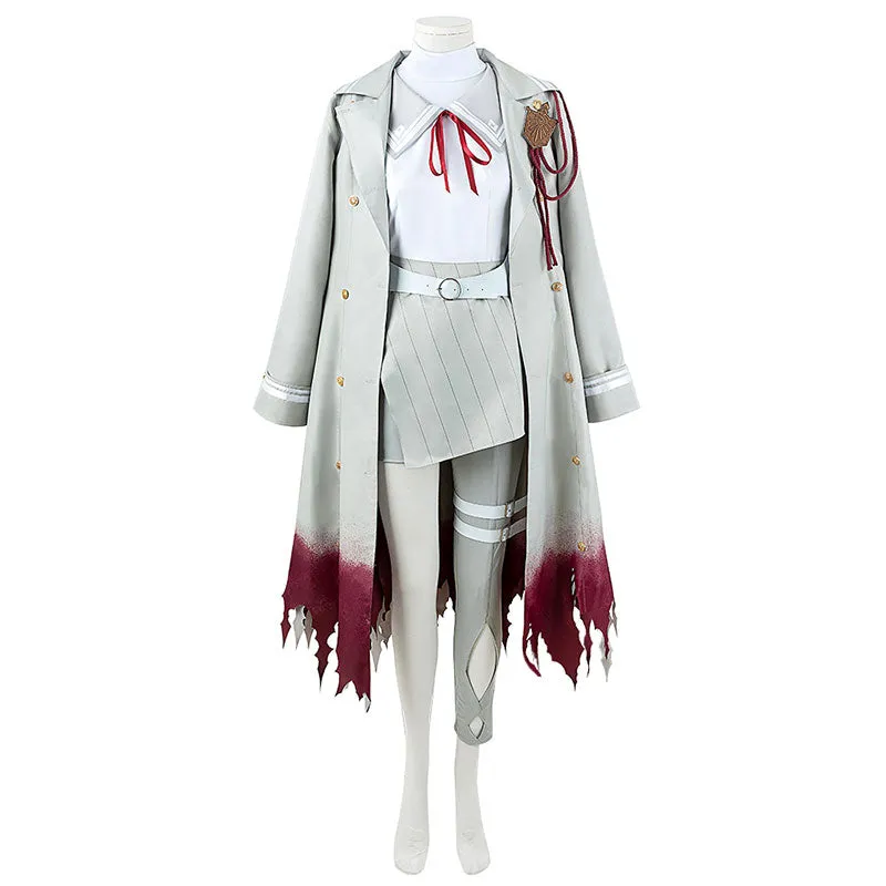 Virtual YouTuber Genzuki Tojiro White Uniform Cosplay Costume