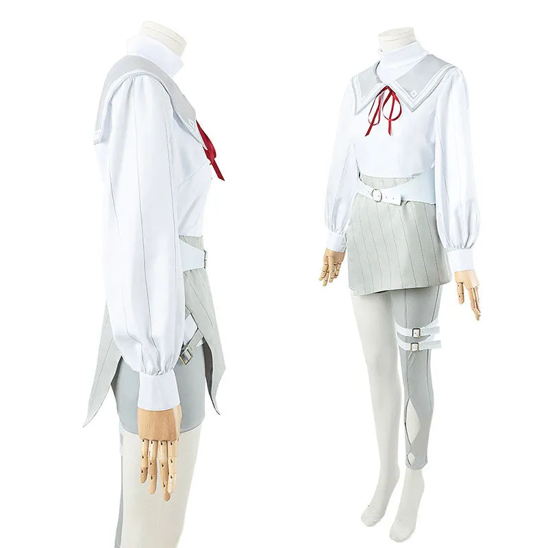 Virtual YouTuber Genzuki Tojiro White Uniform Cosplay Costume