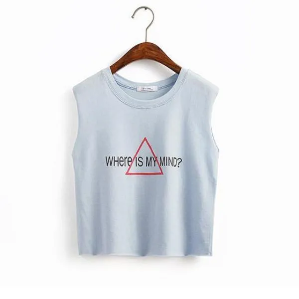 Where Is My Mind Harajuku Crop Top Sleeveless