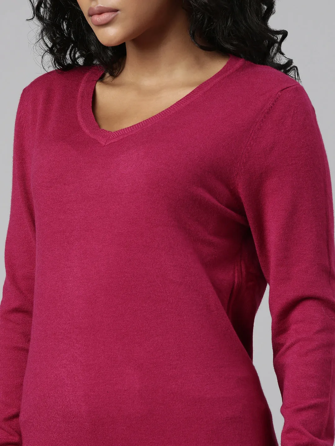 Women Fuchsia Solid Regular Top