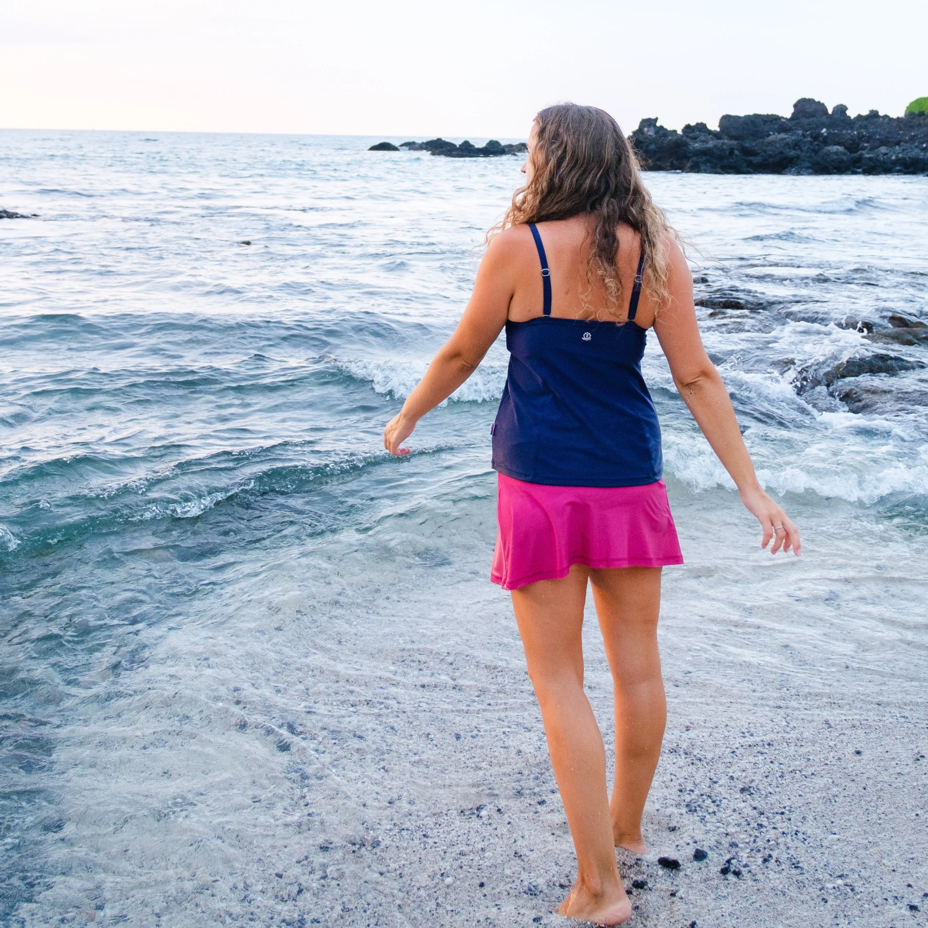 Women's A-Line Swim Skirt Swim Bottom | "Fuchsia"