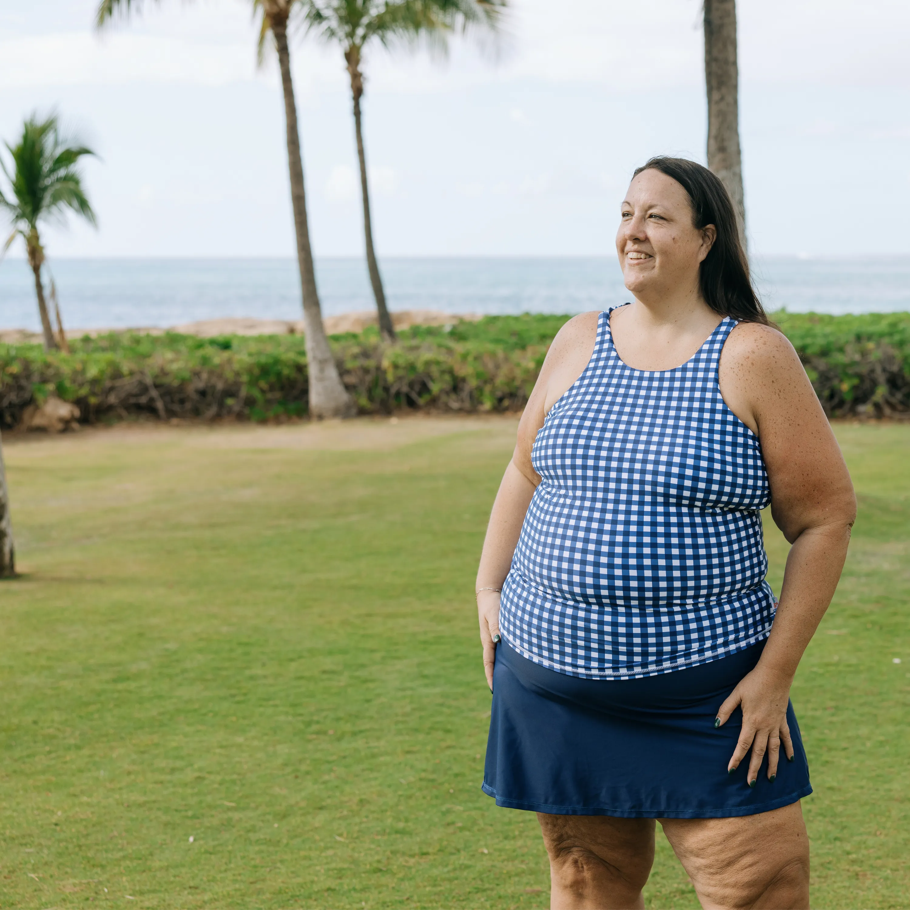 Women's A-Line Swim Skirt Swim Bottom | "Navy"