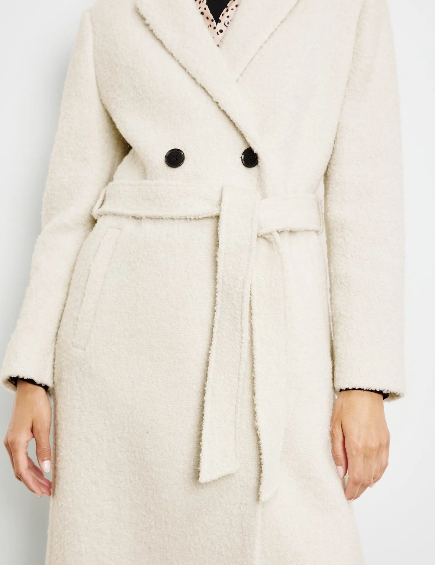 Wool Coat with a Bouclé Finish